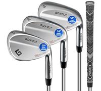 Gowolf Golf Wedges 50, 54, 58 Sets Right Hand, Forged Full Face Golf Wedge Set for Men, Premium Golf Gap Wedge Sand Wedge Lob Wedge Golf Club, Great Golf Gifts - CNC Milled Face for More Spin (Chrome)