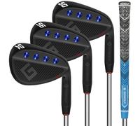 Gowolf Golf Wedges 52, 56, 60 Sets for Men, Premium Forged Full Face Golf Wedges Right Hand, Golf Gap Wedges Sand Wedge Lob Wedge, Golf Clubs CNC Milled Face for More Spin - Great Golf Gifts (Black)