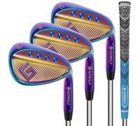 Gowolf Golf Wedges 52, 56, 60 Sets for Men, Premium Forged Full Face Golf Wedges Right Hand, Golf Gap Wedges Sand Wedge Lob Wedge, Golf Clubs CNC Milled Face for More Spin - Great Golf Gifts (Rainbow)
