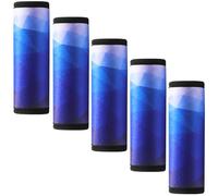GOWRAPS 5 Pack Neoprene Luggage Handle Wraps for Suitcase Travel Luggage Tags/Identifiers/Marker/Grips (2.0 Version) (Blue)