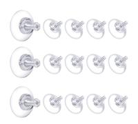 GOWTX 15Pcs Round Threads Suction Cups, Mushroom Head Suction Pads, Plastic Sucker Pads Without Hooks, Strong PVC Suction Cups with Knurled Nut, Anti-Collision Suction Cup for Kitchen Bathroom Car
