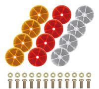 GOWTX Pack of 12 Round Rear Reflectors in 3 Colours, Diameter 60 mm Cat's Eye Side Spotlight Pendant, Round Reflectors for Screw-on, Screw-On Cat's Eye Side Spotlight for Car, Truck (Orange, White