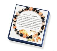 Gowvvxu Croissant Bracelete Croissant Necklace Baking gifts for Women Baker Gift for Her, Paris Themed Jewelry Emotional Bread Support Croissant Inspirational Gift, Medium, Stainless Steel, No