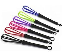 Gowxs 6 Pcs Mini Balloon Whisks for Hair Dye Color Mixing, 7 x 1.2 inches, Plastic, Multicolor, Salon Barber Hairdressing Hair Color Dye Cream Whisk Mixer Tool
