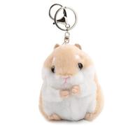 Gowxs Cute Khaki Plush Hamster Keychain Plush Keychain Charms Wallet Backpack Handbag Charms Automobile Automotive Trim Women's Key Rings and Automobile Accessories