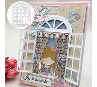 Gowxs Window Frame Cutting Dies for Card Making，Frame Cutting Dies Cut Stencils for DIY Scrapbooking Photo Album Decorative Embossing Paper Dies for Card Making Templated