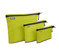 GOX 3 Pack Travel Toiletry Bag for Men Carry On Packing Organizer Zipper Pouch Portable Cosmetic Pouch Accessory Document Electronics, Green, Variety Pack, Carry on Packing Organizer Zipper Pouch