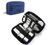 GOX Cable Organizer Travel Bag, Water Resistant Electronic Accessories Case, All-in-One Tech Storage Pouch for Chargers, Cords, Batteries,Phone, Hard Drive & Power Bank (Navy)