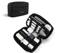 GOX Cable Organizer Travel Case, Water Resistant Electronic Accessories Pouch, All-in-One Versatile Tech Storage Bag for Charger, Cord, Phone, Hard Drive & Power Bank, Black