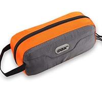 GOX Small Travel Toiletry Bag, Dopp Kit Case for Men, Multifunction Organizer Pouch (Grey/Orange)
