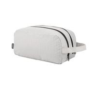 GOX Water-Repellent Nylon Travel Toiletry Bag with Dual Side Compartments - TSA Carry-On Leakproof Cosmetic Organizer (10.4"x5.5"x5.1") & Carry Handle, Grey, Medium