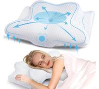 GOXIFACA Cervical Memory Foam Pillow - 2-in-1 Orthopedic Support for Neck & Shoulder Pain Relief, Ergonomic Design for Side/Back/Stomach Sleepers, Removable Cover