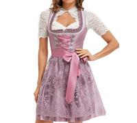 Goxozzy Women's Dirndl, Dirndl for Women, Dirndl Women's Midi,Oktoberfest Outfit Women,The Perfect Combination of Traditional Charm and Modern Elegance,Purple,10