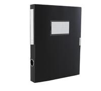 GOXQIT 1 Pcs Black Blue A4 File Folder Multifunctional PP Thickened Document Case Paper Storage Box Contract For Office Supplies(Black-3.5cm)