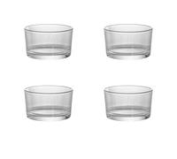GOXQIT 4pcs Clear Glass Mini Bowls Set Kitchen Desserts Salad Bowl Home Dips Sauces Pudding Fruit Charcuterie Boards for Meal Prep for Cooking Dining(Clear B)