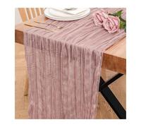 GOXQIT 4pcs Gauze Tablecloth Knit Cloth Table Runner Wedding Birthday Party Banquet Decoration Gauze Fabric Voile Table Cloth Twist Table Cover for Weddings(Pink,90x400CM)