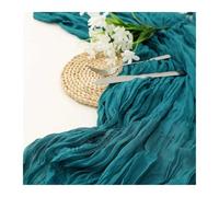GOXQIT 4pcs Gauze Tablecloth Knit Cloth Table Runner Wedding Birthday Party Banquet Decoration Gauze Fabric Voile Table Cloth Twist Table Cover for Weddings(Deep Blue,90x400CM)