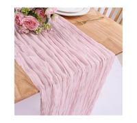 GOXQIT 4pcs Gauze Tablecloth Knit Cloth Table Runner Wedding Birthday Party Banquet Decoration Gauze Fabric Voile Table Cloth Twist Table Cover for Weddings(Light Pink,90x400CM)