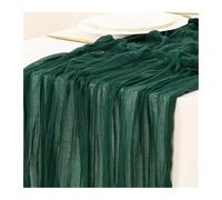 GOXQIT 4pcs Gauze Tablecloth Knit Cloth Table Runner Wedding Birthday Party Banquet Decoration Gauze Fabric Voile Table Cloth Twist Table Cover for Weddings(Deep green,90x400CM)