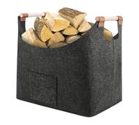 GOXQIT Firewood Basket Large Capacity Felt Storage For Organizer Material Foldable Sundries for Storage
