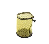 GOXQIT Golf Ball Bag Drawstring Pouch Can Hold 12/25/50 Balls Multipurpose Sports Mesh Net Portable Organizer Accessories For Course Training(Yellow,S)