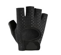 GOXQIT Gym Gloves Fitness Weight Lifting Body Building Training Sports Workout Half Finger Hand Protector for Men Women for Outdoor(Black,S)