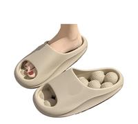 GOXQIT Leaking EVA Massage Women's Bathroom Slippers Living Room Shoes Home Indoor Men Flip Flops House Slipper For Mom Dad Gifts(Khaki,42-43)