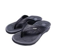 GOXQIT Men's Flip Flops Massage Granule Men Slippers Comfortable Beach Sandals Casual Shoes House Bathroom For Mom Dad Gifts(Black grey,46)
