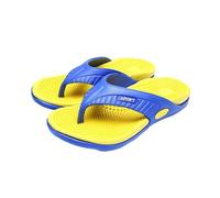 GOXQIT Men's Flip Flops Massage Granule Men Slippers Comfortable Beach Sandals Casual Shoes House Bathroom For Mom Dad Gifts(Yellow,46)