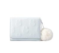 GOXQIT Small Wallet Cute Short Wallet Women's Solid Color Cute Simple Multi Card Bag Zero Wallet for Women(Blue)