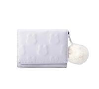 GOXQIT Small Wallet Cute Short Wallet Women's Solid Color Cute Simple Multi Card Bag Zero Wallet for Women(Purple)