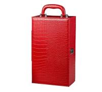 GOXQIT Wine Bag Bottled Wine Packaging Box Made of Leather Material Red Wine Packaging Double Wine Box for Party(Red)
