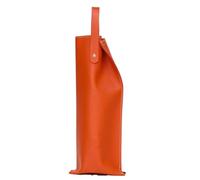 GOXQIT Wine Bag Wine Packaging Bag Fake Leather Wine Tote Carrier Stylish Wine Bottle Champagne Protective Bag with Handle for Party ShoppingBag for Party(Orange)