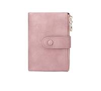 GOXQIT Women's Wallet Short Three Layer Large Capacity Double Zipper Card Holder Card Credit Bank Card Holder Money Bag for Women(Pink)