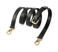 GOXTECH Genuine Leather Purse Strap Replacement Crossbody Handbag Long Adjustable, Black-shoulder strap