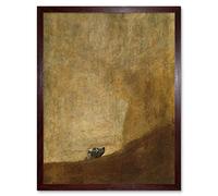 Goya Dog Painting Art Print Framed Poster Wall Decor 12x16 inch