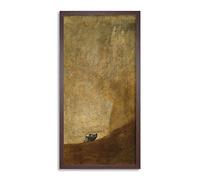 Goya The Dog Spanish Painting Framed Wall Art Print Long 25X12 Inch