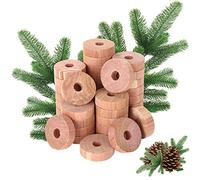 GOYADA 100 PCS Cedar Wood Moth Repellent Rings, Natural Cedarwood Rings Balls Refresher, Moth Protection Rings for Hangers Wardrobes Clothes Storage Drawer Shoe Cabinets