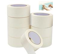 GOYADA 8 PCS Painting Tape, 50M x 50MM Self-Adhesive Painters Tape, Low Tack Masking Tape for Decorating Models, Walls, Crafts, Packing (White)