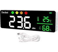 GOYERRNES Decibel Sound Meter Decibel Meter Smart Noise Meter for Household Appliances Noise Detector with LED Display Noise Temperature Humidity Range 30-130dB Noise Digital Decibel Meter