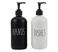 goyisee Glass soap Dispenser, White-and-Black, Glas Seifenspender mit Pumpe