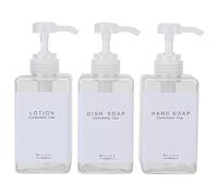 GOYISEE Refillable Shampoo and Conditioner Bottles for Shower Wall,Shampoo and Conditioner Dispenser with Pump No Drill (3 Bottles-Clear)