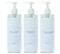 GOYISEE Shower Dispenser, 3 White Plastic Bottles for Soap and Shampoo (White-3Pack), Practical Bathroom Accessory