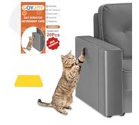 GOYJOY 20 Pack Anti Cat Scratch Furniture Protector,Single Side Couch Protector from Cat Claws,Clear Furniture Protectors from Cats Scratching for Furniture Sofa Door,Strong Sticky