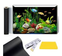 GOYJOY Aquarium Background Black Fish Tank Background Wallpaper,Vinyl Aquarium Background Paper, Self Adhesive Aquarium Backdrop,Strong Stickiness,Traceless Removal,Enhancing The Colors of Fish