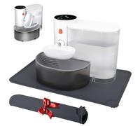 GOYJOY Smart Pet Water Fountain,Wireless Cat Water Fountain No Filter,Ultra Silent Cat Fountain,Sewage Separation & Always Fresh Water(Includes A Silicone Food Mat)