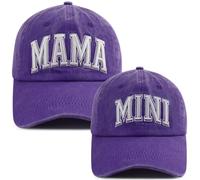 Goyklrb 2PCS Mama and Mini Matching Baseball Cap for Mom Girl, Adjustable Cotton Embroidered Parent-Child Hat, Embroidered Purple, One Size