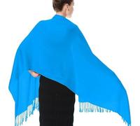 Goyoma Women Plain Solid Colors Large Soft Silky Pashmina Shawl Wrap Scarf, Sky Blue, Large