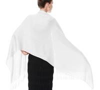 Goyoma Women Plain Solid Colors Large Soft Silky Pashmina Shawl Wrap Scarf, White, Large