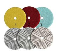GoYonder 4 Inch Wet or Dry Diamond Polishing Pads Set of 3pcs, Stone Granite Polish Pad Kit for Grinder, Polisher, Drill, 105mm Marble Polishing Pad in 3 Steps (AWS3PP02)